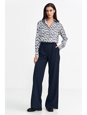 NIFE NIFE Kalhoty z materiálu SD102 Tmavomodrá Relaxed Fit