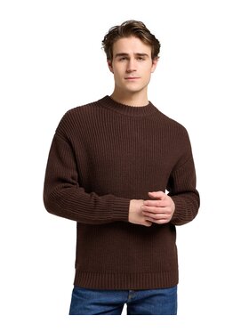 Lee Lee Sweter CHUNKY CREW Brązowy Regular Fit