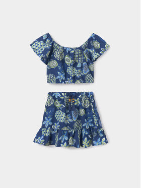Mayoral Mayoral Set Bluse und Rock 6966 Blau Regular Fit
