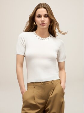 Oltre Oltre Kardigan M362J005102N021 Biały Slim Fit