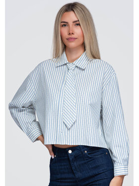 Ombre Ombre Koszula OW-SH-E0069 Niebieski Loose Fit