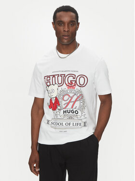 HUGO HUGO Tricou 50538254 Alb Relaxed Fit