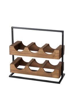 MIAhome MIAhome Półka Stojak na butelki 33x15x36 cm INNALO Brązowy