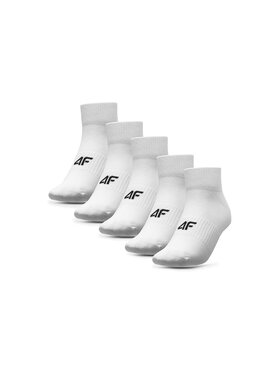 4F 4F Комплект 5 чифта къси чорапи мъжки 4FWAW23USOCM222 Бял