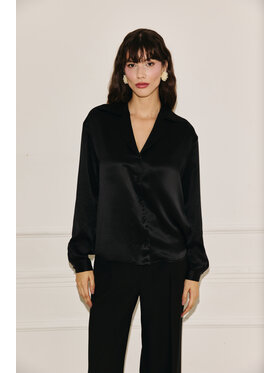 Entelier Entelier Koszula elegancka Czarny Relaxed Fit