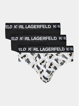 KARL LAGERFELD KARL LAGERFELD Komplet 3 par slipów Ikonik 2.0 Brief Set (Pack 3) 236M2101 Czarny