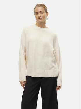 Vero Moda Vero Moda Sweter Boom 10320463 Écru Loose Fit