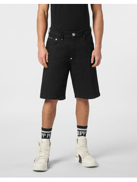 PHILIPP PLEIN PHILIPP PLEIN Džínsové šortky 24335 Čierna Loose Fit
