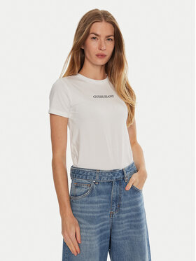Guess Jeans Guess Jeans Tričko W4YI01 J1314 Biela Slim Fit