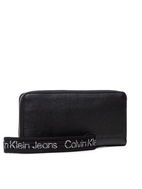 Calvin Klein Jeans Calvin Klein Jeans Голям дамски портфейл Ultralight Za W/Wristlet K60K608967 Черен