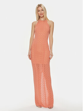 Guess Guess Sukienka wieczorowa Belle W4GK80 Z36O0 Koralowy Slim Fit