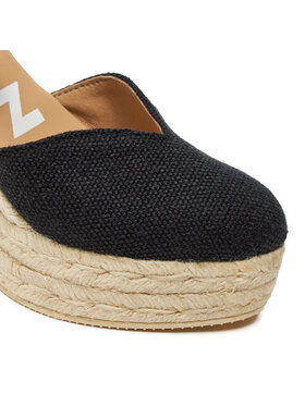 Manebi Espadrile La Havana Heart-Shaped Wedge Espadrilles O 7.9 WH Crna