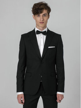VILLARO VILLARO Marynarka MAR316 Czarny Slim Fit