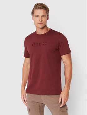 Guess Guess T-Shirt M2BP47 K7HD0 Bordowy Regular Fit