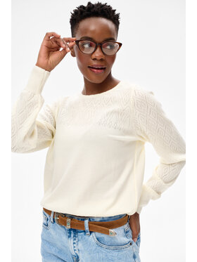 blue shadow blue shadow Sweter Whity Écru Regular Fit