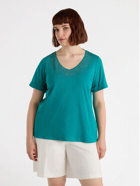 Fiorella Rubino Fiorella Rubino T-Shirt G203L008508N024 Turkusowy Regular Fit