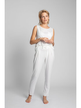 LaLupa LaLupa Spodnie piżamowe LA025 Biały Comfortable Fit