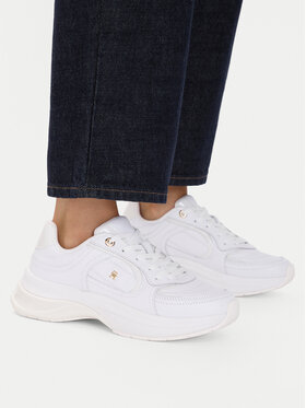 Tommy Hilfiger Tommy Hilfiger Laisvalaikio batai Th Chic Runner Sneaker FW0FW09414 Balta