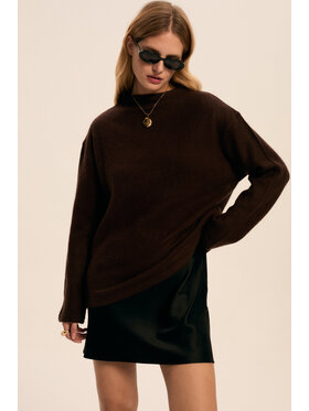 Melismee Stockholm Melismee Stockholm Sweter Kaszmirowy sweter Nadin czekoladowy Brązowy Regular Fit
