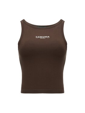 La Mania La Mania Top BASIC 2 CROP TOP Marrone Classic Fit