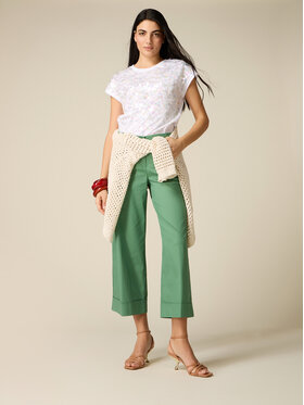 Oltre Oltre Pantaloni di tessuto P02BR009295N015 Verde Baggy Fit