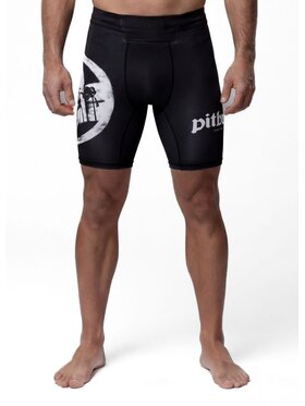 PITBULL PITBULL Szorty sportowe LOGO PALMS Czarny Regular Fit