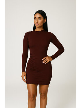 Nudyess Nudyess Sukienka dzianinowa Sharon mini Bordowy Fitted Fit