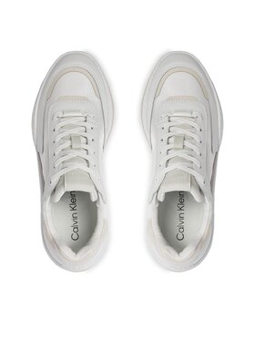 Calvin Klein Superge Cloud Wedge Lace Up-Pearlized HW0HW02040 Bela