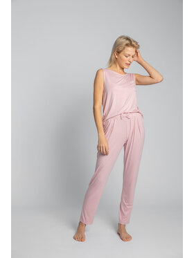 LaLupa  LaLupa Spodnie piżamowe LA025 Różowy Comfortable Fit