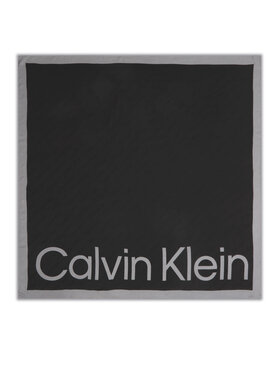 Calvin Klein Naglavna Ruta Aop Logo Jaquard Scarf 130X130 K60K611125 Črna