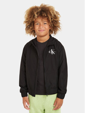 Calvin Klein Jeans Calvin Klein Jeans Bunda pro přechodné období Monologo Essential IB0IB02091 Černá Regular Fit