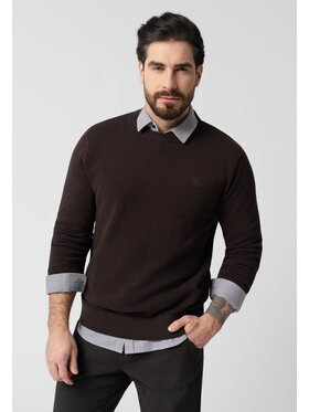 Volcano Volcano Sweter S-LOGAN Brązowy Regular Fit