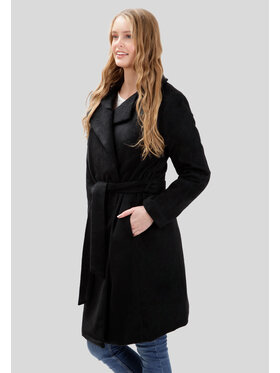 Perso Perso Kabát klasyczny wiązany Černá Regular Fit