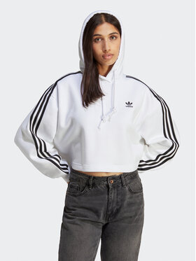 adidas adidas Bluză Adicolor Classics Crop Hoodie IB7387 Alb Loose Fit