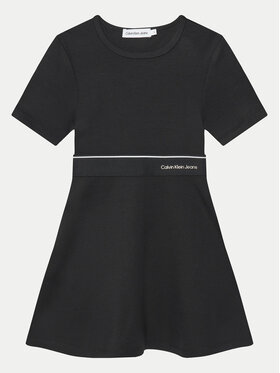 Calvin Klein Jeans Calvin Klein Jeans Každodenní šaty Logo Tape IG0IG02310 M Černá Regular Fit