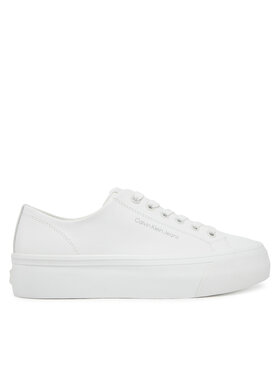Calvin Klein Jeans Calvin Klein Jeans Sneakersy Vulc Flatform Low Mg Lth YW0YW01771 Biały