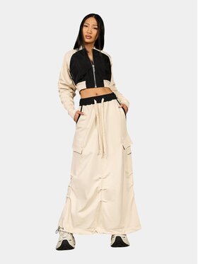MADE BY SOCIETY MADE BY SOCIETY Spódnica maxi Fusta TEXTURE - F27140 Beżowy Basic Fit