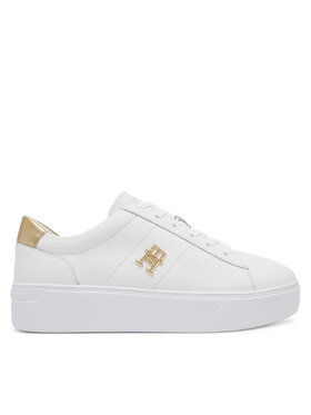 Tommy Hilfiger Tommy Hilfiger Сникърси Platform Court Sneaker Metallics FW0FW08648 Бял