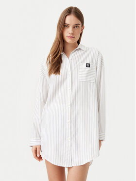HUGO HUGO Camicia da notte 50531656 Bianco Relaxed Fit