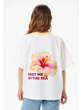 Mirons Mirons T-Shirt Print Biały Regular Fit