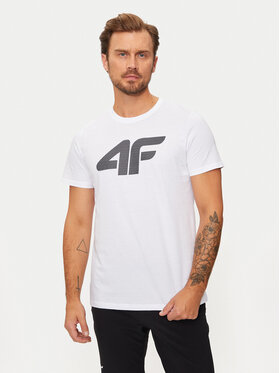 4F 4F Marškinėliai 4FWMM00TTSHM1844 Balta Regular Fit
