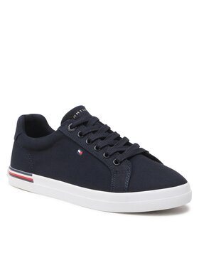 Tommy Hilfiger Tommy Hilfiger Sneakers aus Stoff Essential Stripes Sneaker FW0FW06954 Dunkelblau