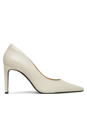 Calvin Klein Calvin Klein Pantofi cu toc subțire Pump 90 Pointy Hw Bar Lth HW0HW02527 Bej