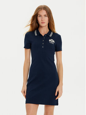 Tommy Hilfiger Tommy Hilfiger Ежедневна рокля Varsity WW0WW43841 Тъмносин Slim Fit