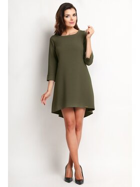 Awama Awama Sukienka A115 Zielony Basic Fit