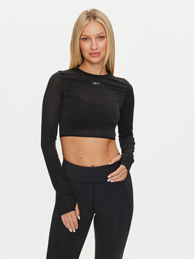 Reebok Reebok Maglietta tecnica Studio Mesh LS Top 100075380 Nero Slim Fit