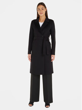 Calvin Klein Calvin Klein Vlnený kabát Essential K20K205937 Čierna Regular Fit