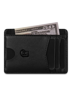 James Hawk James Hawk Mały Portfel Męski Męski skórzany portfel slim z RFID Czarny