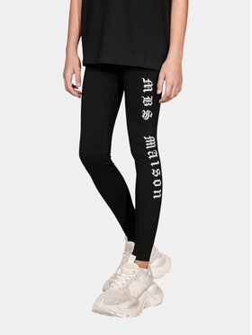 MADE BY SOCIETY MADE BY SOCIETY Spodnie materiałowe Scrypt Leggings - P37866 Czarny Basic Fit
