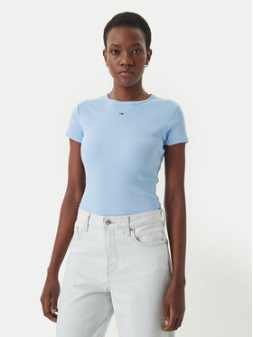Tommy Jeans Tommy Jeans T-krekls Essential DW0DW17383 Gaiši zils Slim Fit